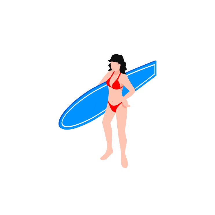 Standing surfer