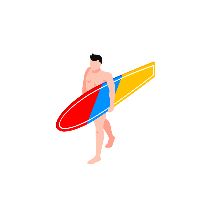 Standing surfer