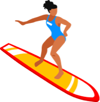 Girl on surfboard