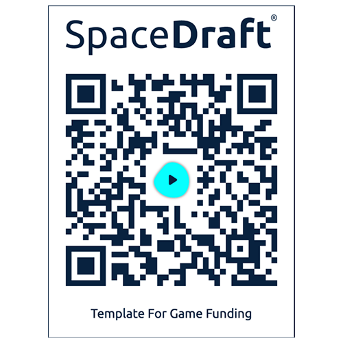 QR code for SpaceDraft's game funding template.